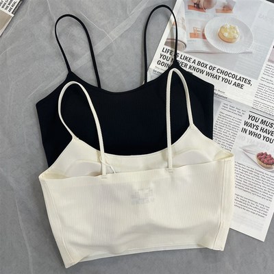 古妃34066细带无痕裹胸女固定杯胸垫聚拢美背抹胸内衣防走光内搭