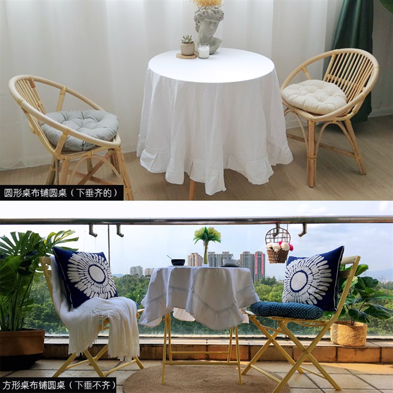 桌布布艺b纯白色餐桌茶几酒店西餐会议台布长方形圆桌桌垫拍照背