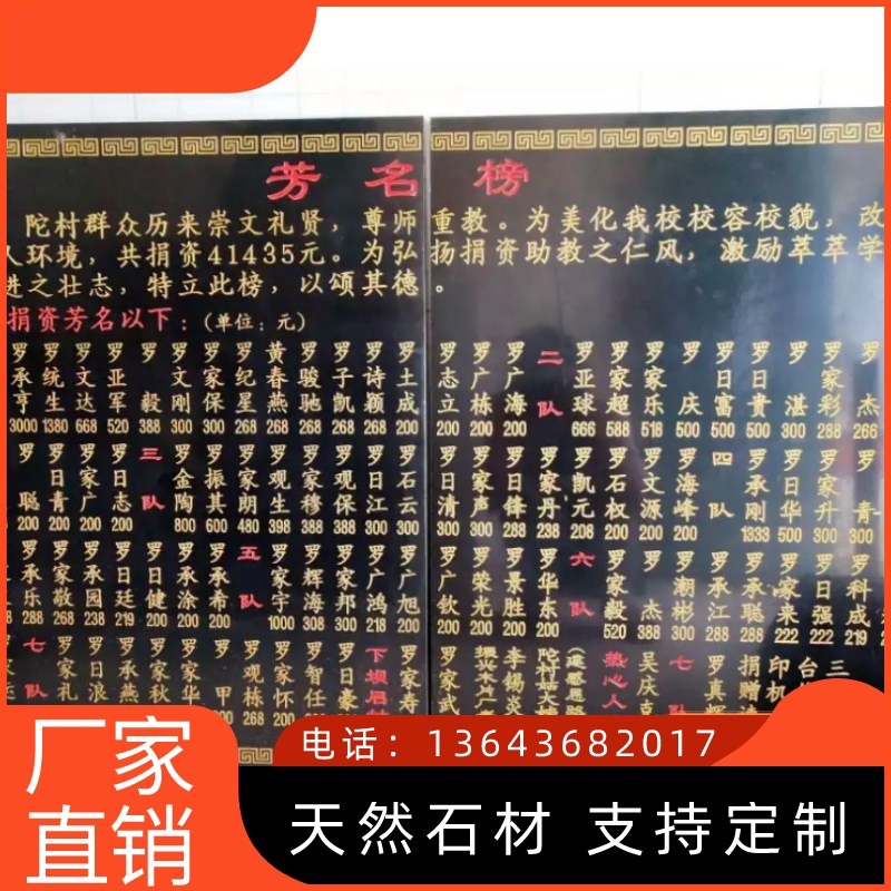 江西石刻字定制芳名榜祠堂功德碑门牌匾墓碑工程W竣工标志识牌
