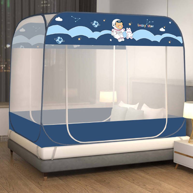 免安装蒙古包f蚊帐家用2023新款夏季卧室防摔儿童高级折叠纹账加