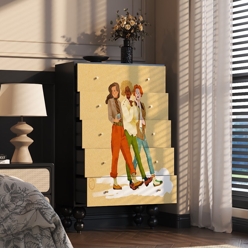 法式实木五斗柜卧室床q尾柜抽屉柜客厅电视柜旁储物收纳柜成品家