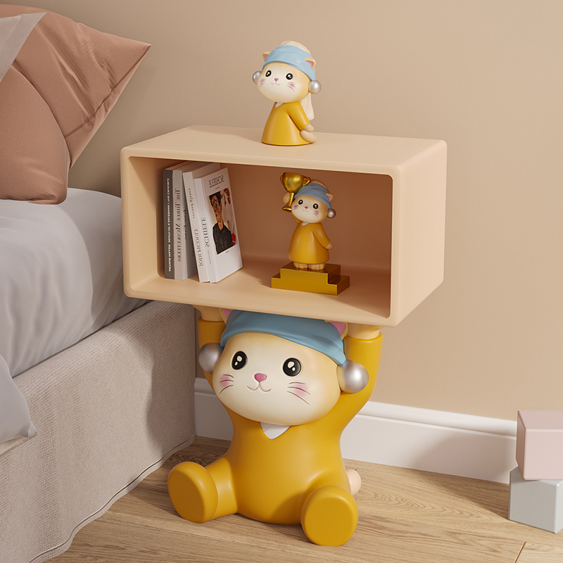 创意珍珠猫床头柜卧m室家用客厅电视柜旁边落地摆件装饰品乔迁礼