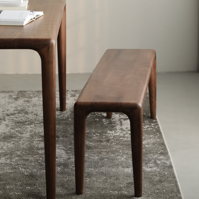 北美黑胡桃木长凳餐桌凳子长板凳实木换鞋凳长条凳餐凳餐椅床尾凳