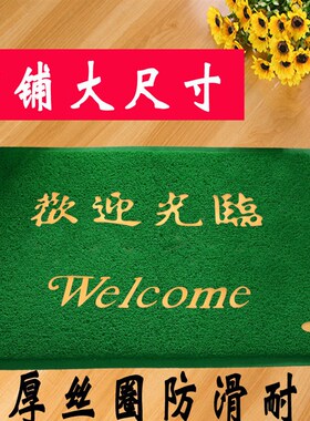 绿色加厚酒店商铺大门口迎宾红地毯欢迎J光临门垫进门丝圈防滑脚