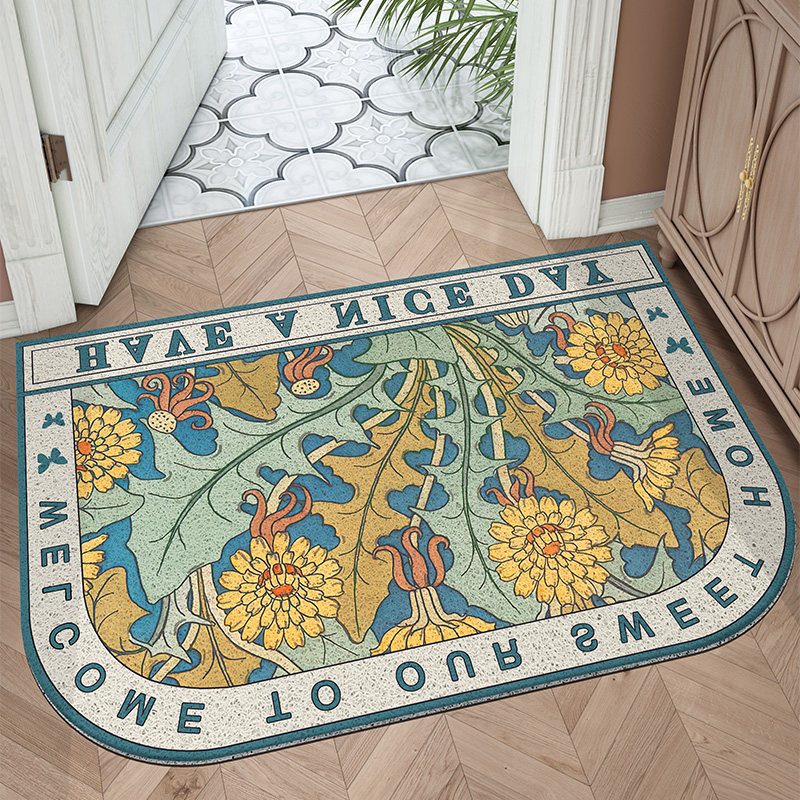 美式半圆入户门地垫进门户室内外玄关大门口踩脚垫子家用丝圈地毯