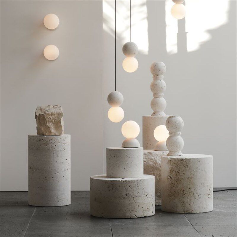 服装店展厅黄洞石底座雕塑台陈列桌圆柱体空心落地台装饰展示台柱