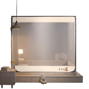 蚊帐家用卧室150x190床儿童防摔全底婴儿1.5x1.9米纹账2024年新款