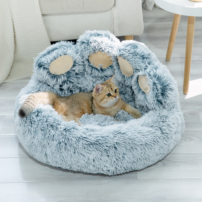 猫窝冬季保暖加大宠物床长毛绒深度睡觉用猫咪垫子狗窝沙发窝用品