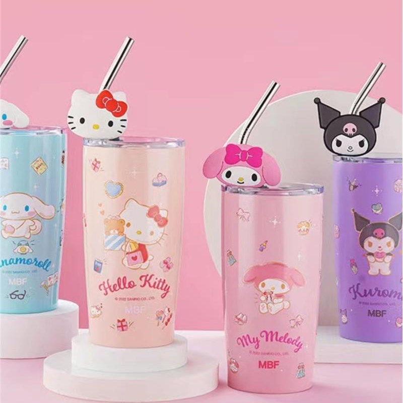 2024保温水杯女款可爱保冷杯子儿童不锈钢直饮卡通吸管杯定制logo