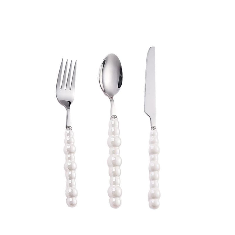 陶瓷餐具组合小勺子高档精致刀叉子家用不锈钢高颜值少女心