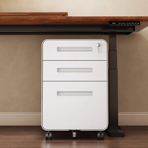 桌下文件柜活动柜移动带锁办公室抽屉储物铁皮矮柜打印机收纳柜子