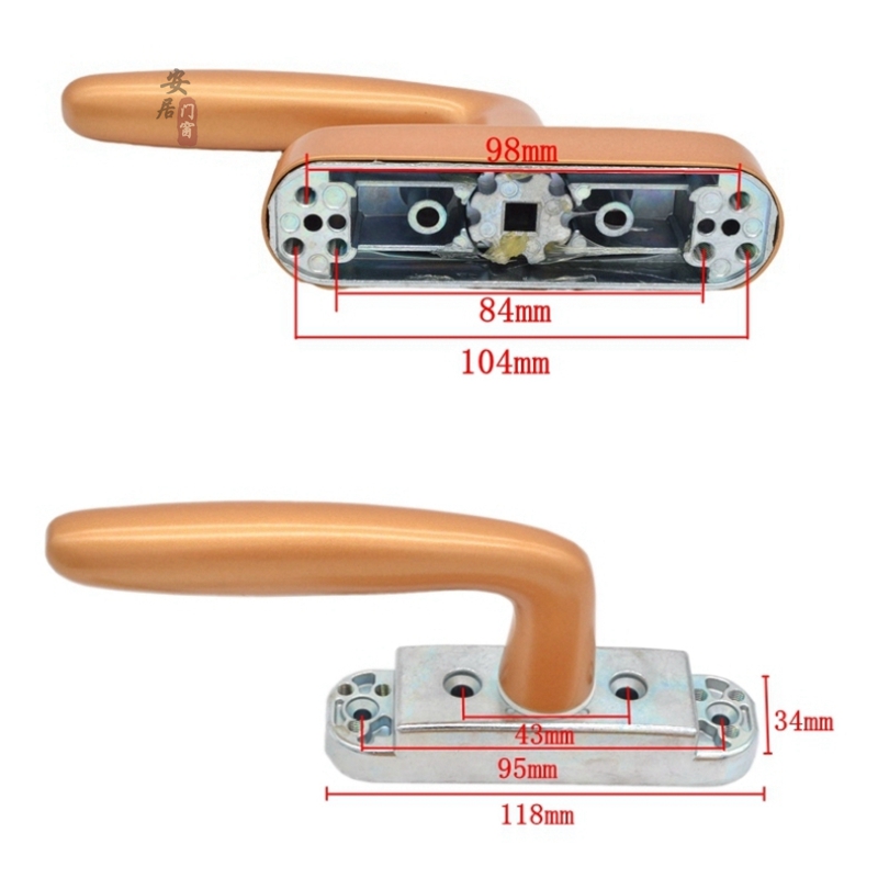 窗户把手断桥铝合金平开窗拉手内开内倒门窗执手金钢网纱窗锁配件