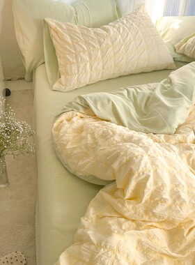 ins风少女心牀上四件套牀单被套学D生宿舍三件套牀品非全棉纯棉4