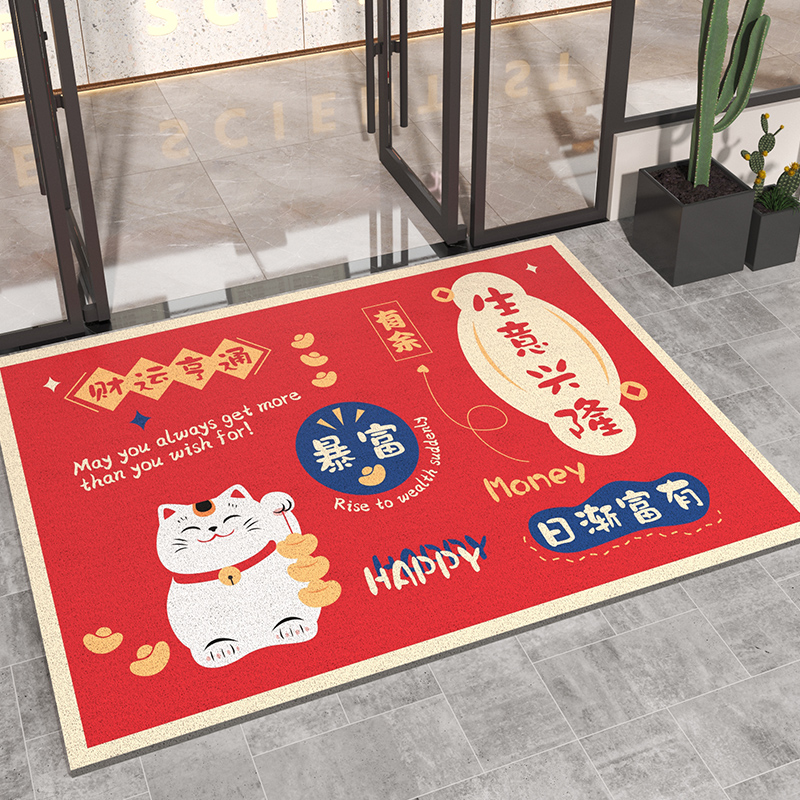 地垫进门商用店铺门口欢迎光临门垫入户丝圈脚垫酒店红色迎宾地毯