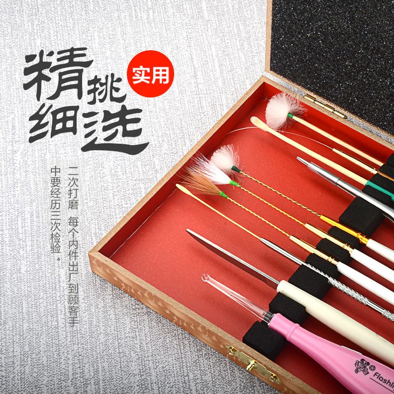 发光耳勺掏耳神器鹅打耳朵棒挖耳勺专业采耳工具套装毛带灯扣耳勺