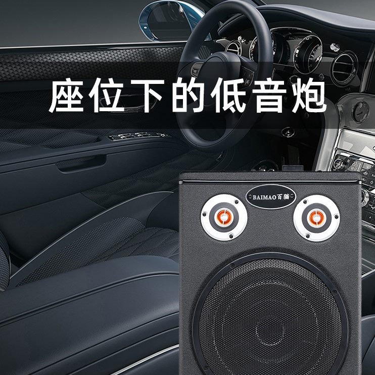 车载低音炮重低音有源座椅超薄音响12V改装专用货车24V汽车大功率