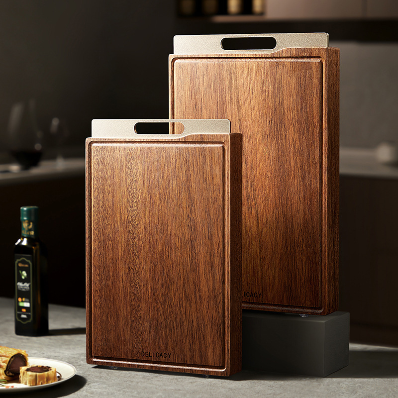 柚木切菜板家用砧板粘板厨房案板竹宿I舍小实木占板刀板无漆无蜡