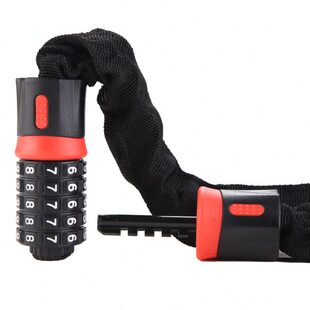 真密码锁单车骑行装备自行车链条图锁防盗锁加长锁5大门山地车位