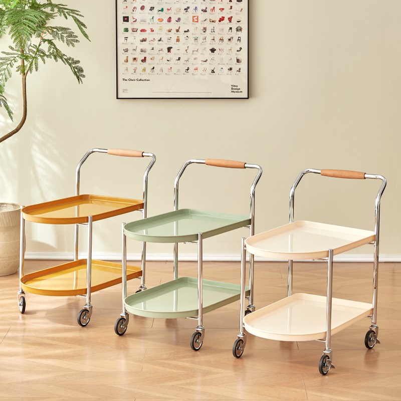 北欧中古可移动边几小户型家用奶油风小推车客厅沙发角Z几网红茶