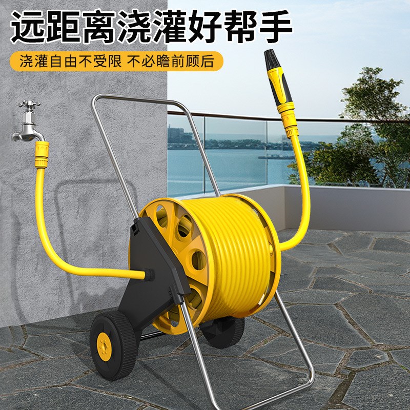 新款手推式带轮省力花园园林浇花洗车家J用水管车水管收纳车缠绕
