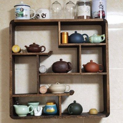 博古架实木中式上墙置物架摆件茶具茶叶架多宝阁紫砂茶壶展示架子,住宅家具,多宝格/博古架,淘宝优惠券,粉丝福利购,淘宝优惠卷