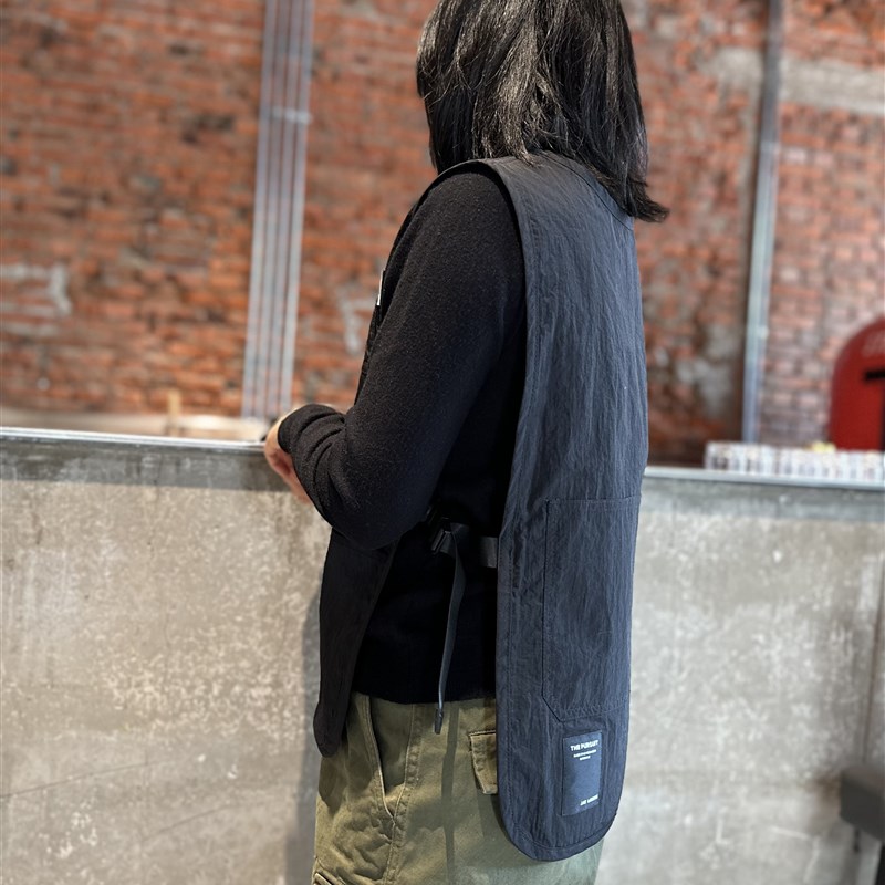 马甲式围裙防泼水咖啡师理发店美甲工作服撸猫无袖罩衣可定制logo