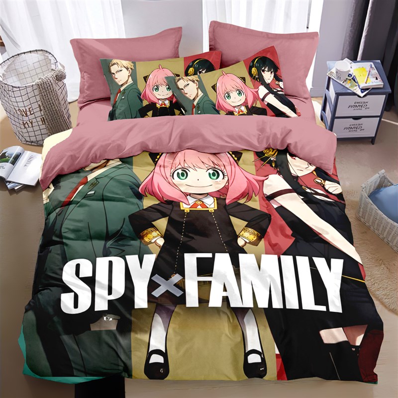 儿童房卡通间谍过家家纯棉四件套床上用品全棉被罩学生宿舍床单夏