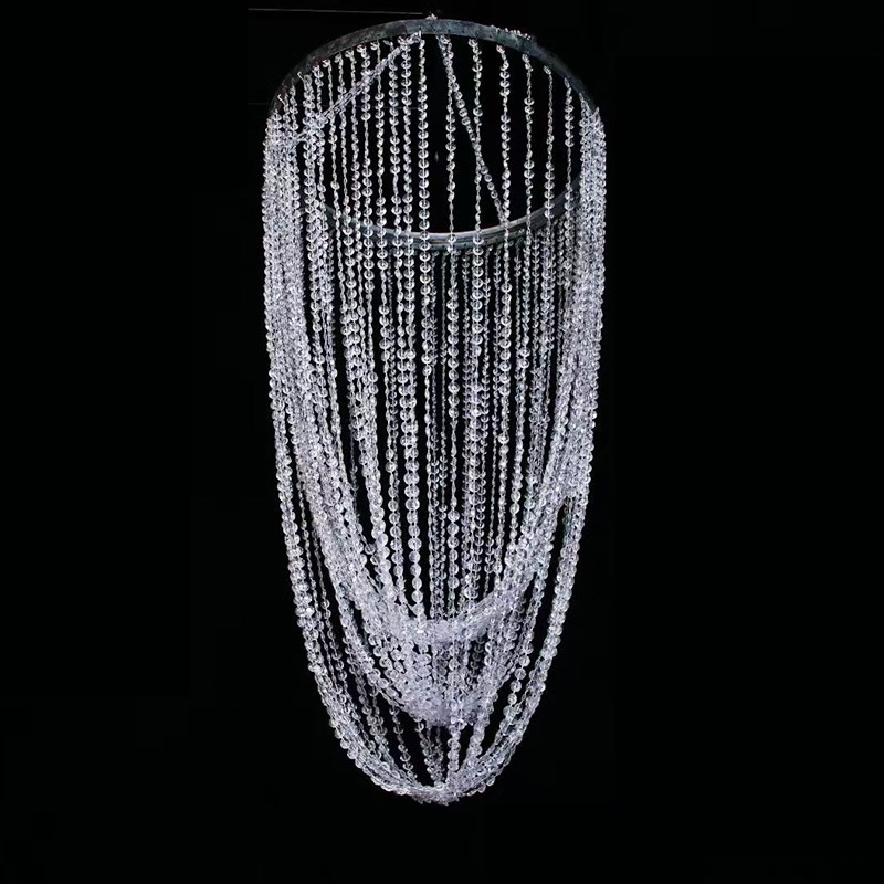 新款婚庆道具婚礼吊灯成品一拉成形无需安装铁艺吊顶酒店礼堂舞台