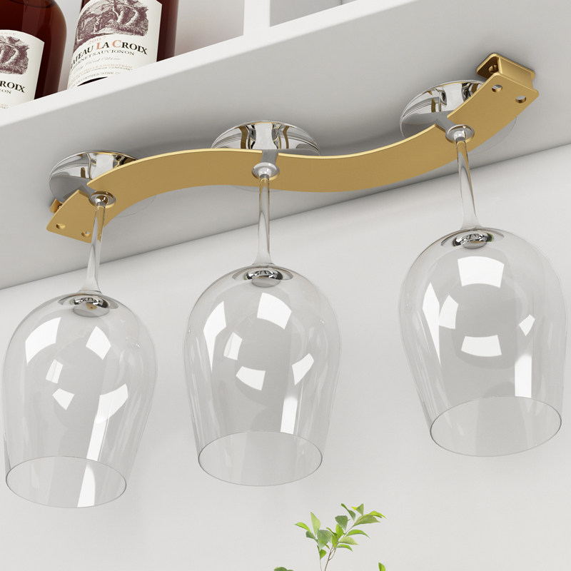 黑色S挂高脚杯架l悬挂葡萄酒杯架酒杯架家用吊杯架红酒杯架倒挂架