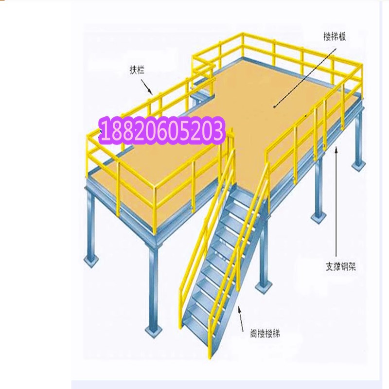 定制阁楼平台货架搭建重型钢结构办公室二层库房仓库加厚重型货架