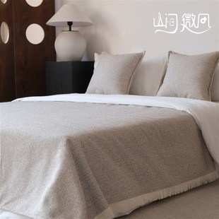 床盖搭毯床尾毯床尾巾民宿酒店样板间侘寂中古风大盖毯全盖搭巾