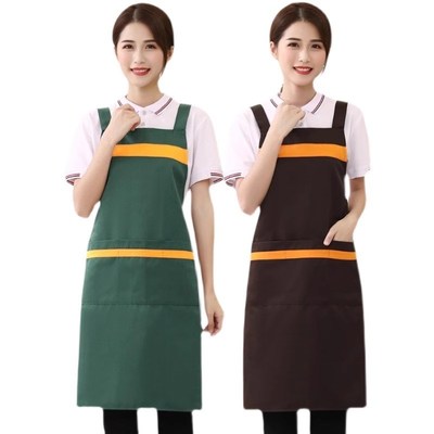 【买10送1条】围裙定制logo印字水果店超市餐馆工作服印制女