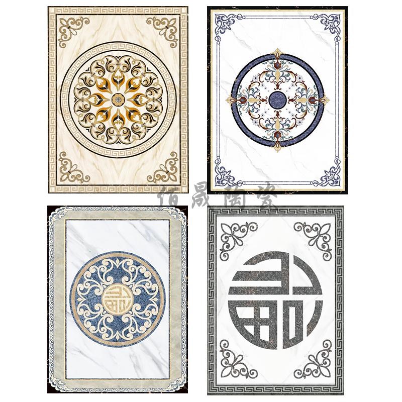 拼花瓷砖客厅拼图地砖入户玄关地毯花走廊过道餐厅造型地板砖定制