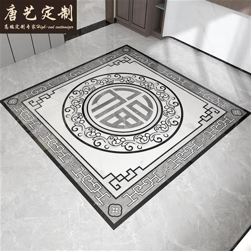 客厅拼花瓷砖e800x800 饭厅拼花地砖入户玄关拼图瓷砖过道地毯花