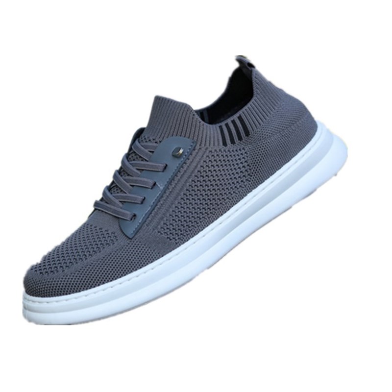 夏季新款男鞋网面飞织潮流平底单鞋透气防臭软底男士运动休闲鞋男