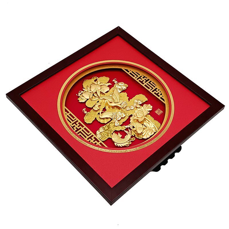 祝寿贺寿大寿字金箔画松鹤寿桃摆件爷爷奶奶80大寿辰礼品生日贺礼