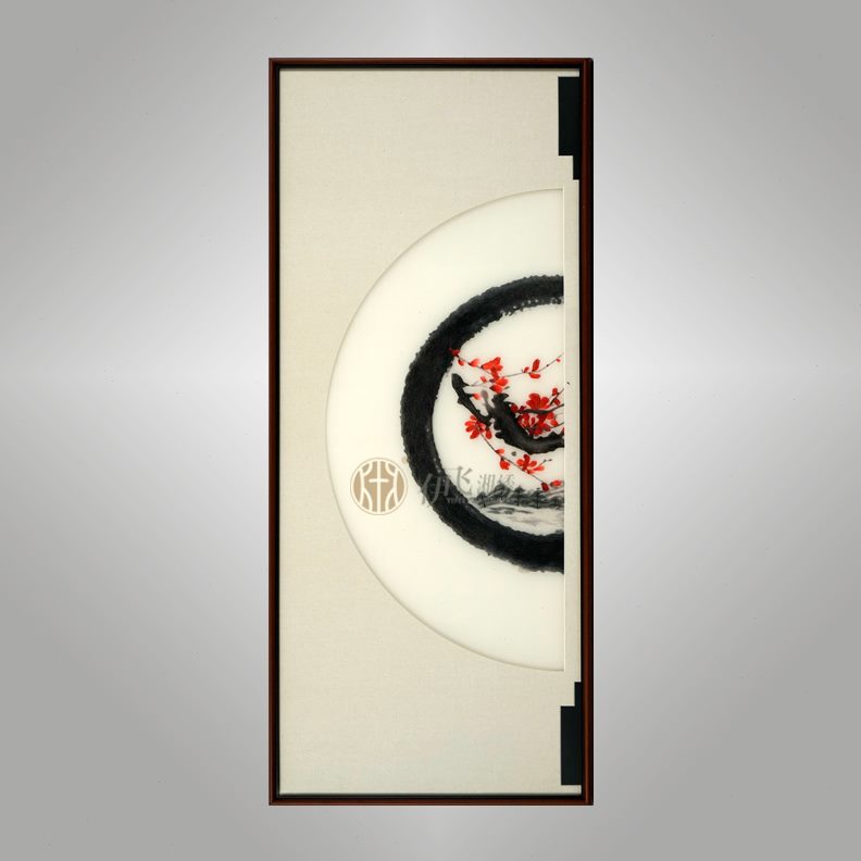 山水办公室装饰画挂画组合成品绣湘客厅湖南特色飞手工刺绣精品伊图片