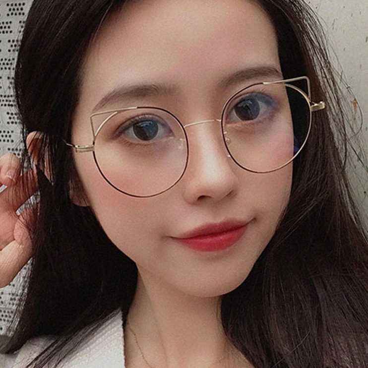 可爱网红原宿学生文艺猫耳朵近视镜架潮圆形韩版眼镜框女ins软妹