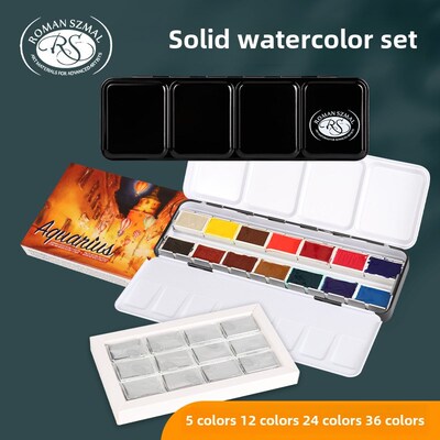 波兰Rs固体水彩12色24色36色集专业艺术便携式初学者手绘