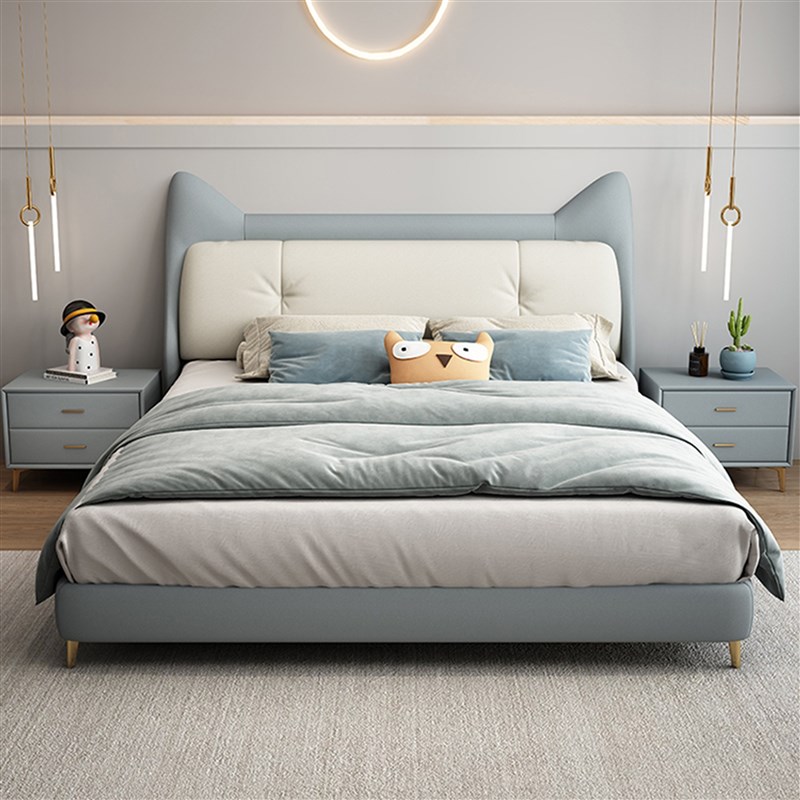 1米2单人床小户型男孩女孩公主床儿童青少年卧室皮床1.35米床小床