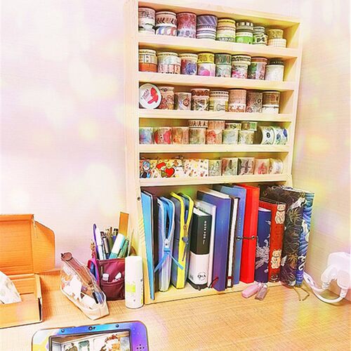 桌面和纸胶d带模型展示架收纳盒多层手帐本木质多层分装定做文件