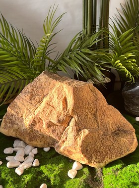 PU仿真黄色假f山石 沙漠造景泡沫石 可订制拍摄道具岩石 沙生绿植