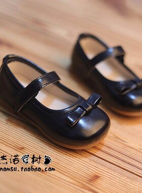 宝宝豆豆鞋女e1-2-3岁软底女宝皮鞋春秋季小公主浅口透气黑色单鞋