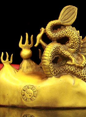 纯铜避火龙化解厨房火烧天门西北角乾卦招財鎮宅家居工艺品龙摆件