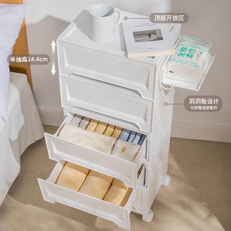 收纳柜抽屉式家用多层可移动小推车置物架卧室床头柜杂物整理箱子