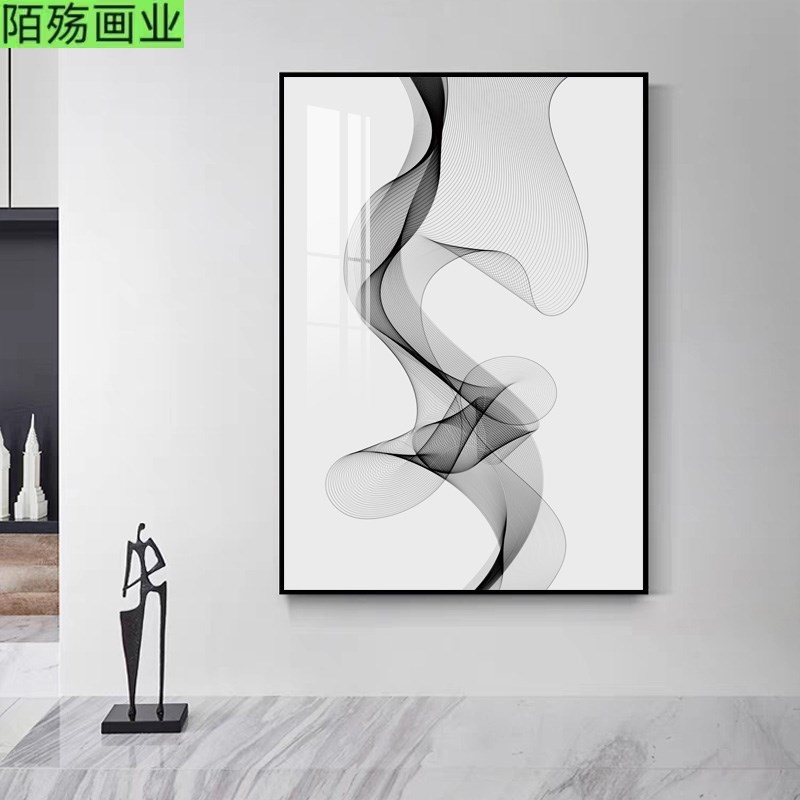 艺术极简挂画 画现代抽象几何玄关背景墙装饰画 画意式高级感立体图片