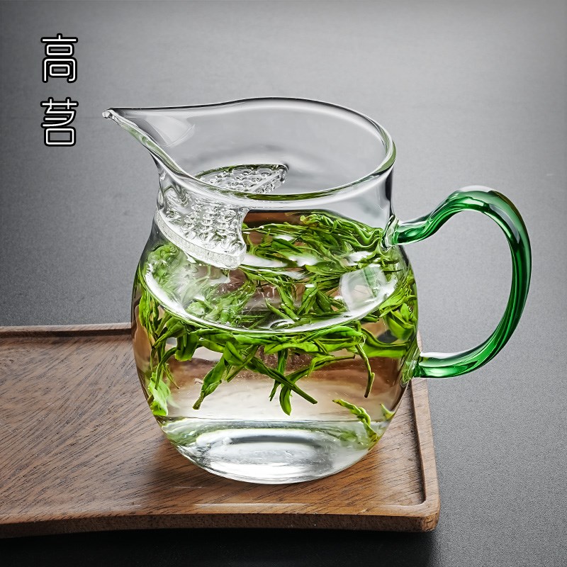 月牙过滤公道杯茶滤网一体绿茶泡茶器茶水分离玻璃分茶器高级