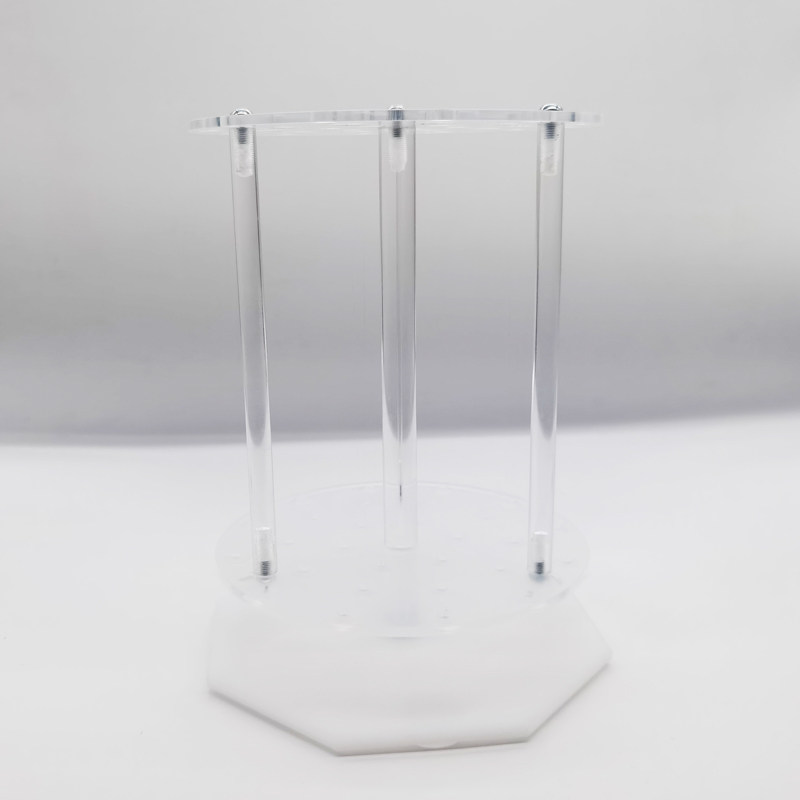 有机玻璃多功能圆盘形28孔可转动吸管架圆盘刻度吸管胖肚移液管架