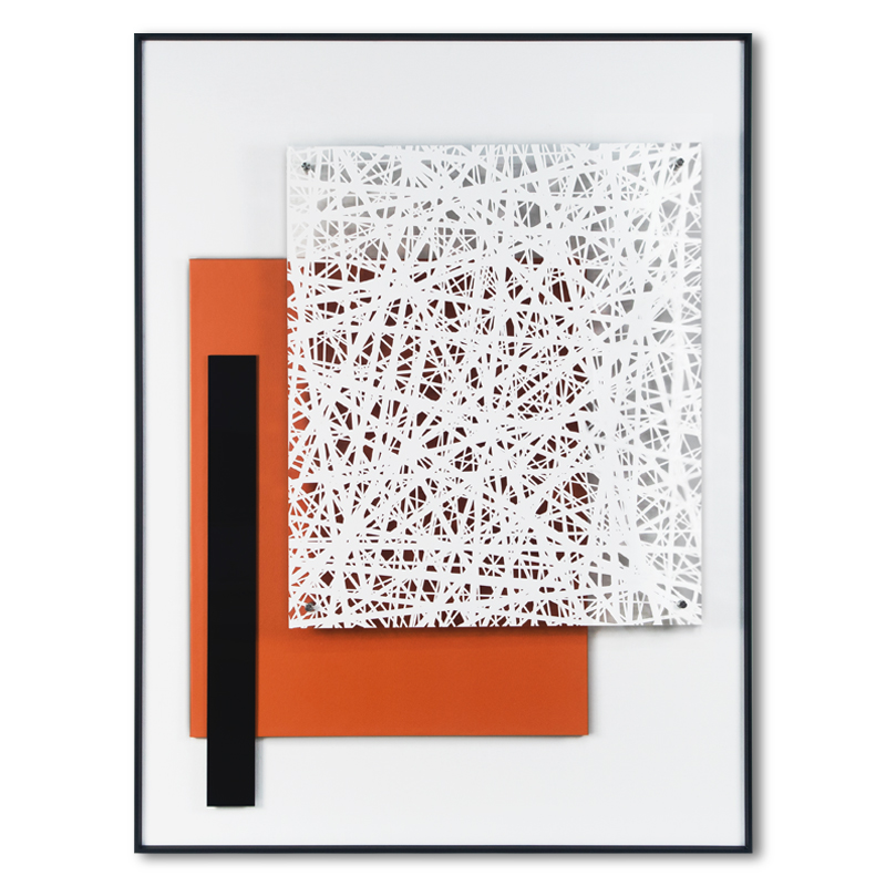 现代简约客厅立体实物装饰画玄关抽象线条手绘肌理画背景墙壁挂画