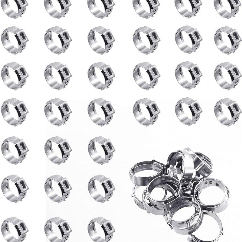 50个 304不锈钢单耳无极卡箍6-25.6MM抱箍水管卡紧固喉箍油管卡扣,五金/工具,管夹/管卡/管支架,淘宝优惠券,粉丝福利购,淘宝优惠卷